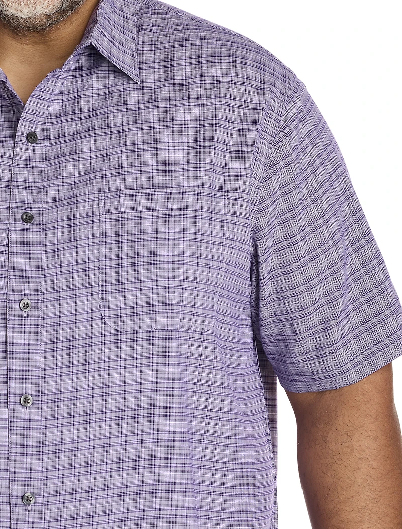 Plaid Microfiber Sport Shirt