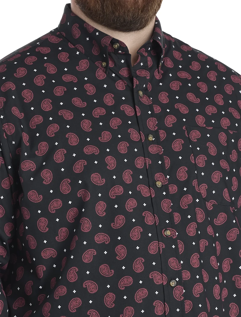 Easy-Care Paisley Print Sport Shirt