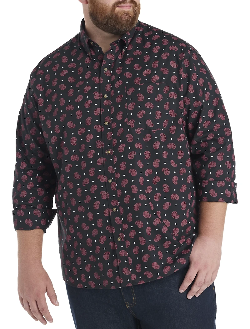 Easy-Care Paisley Print Sport Shirt