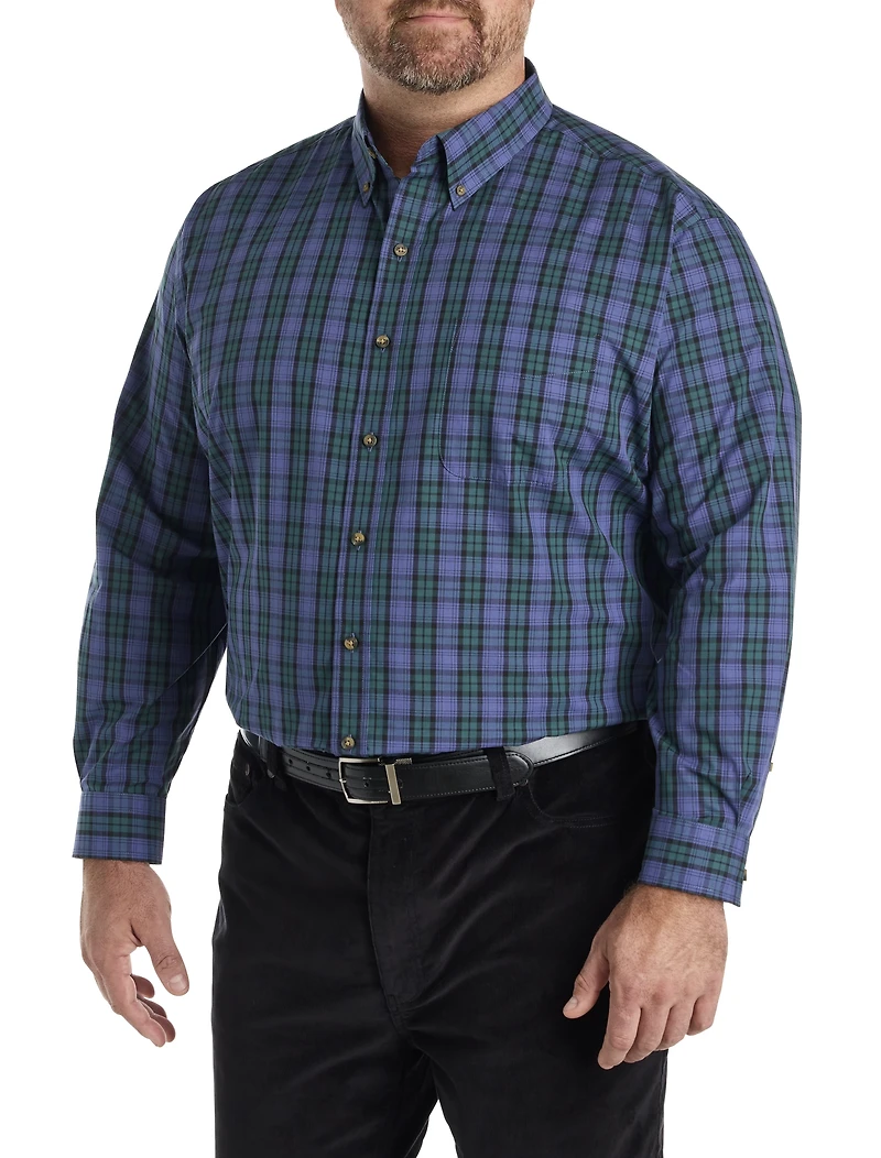 Easy-Care Small Plaid Sport Shirt