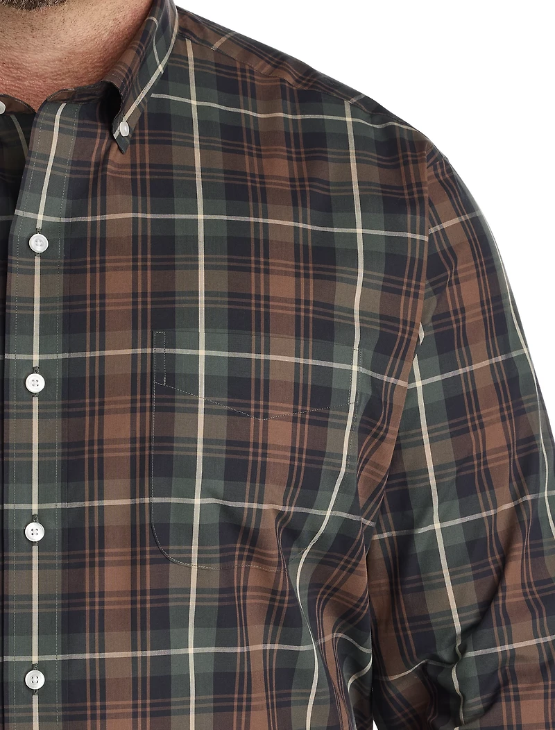 Large Plaid Performance Sport Shirt