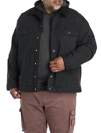 Black Faux-Shearling Lined Trucker Jacket