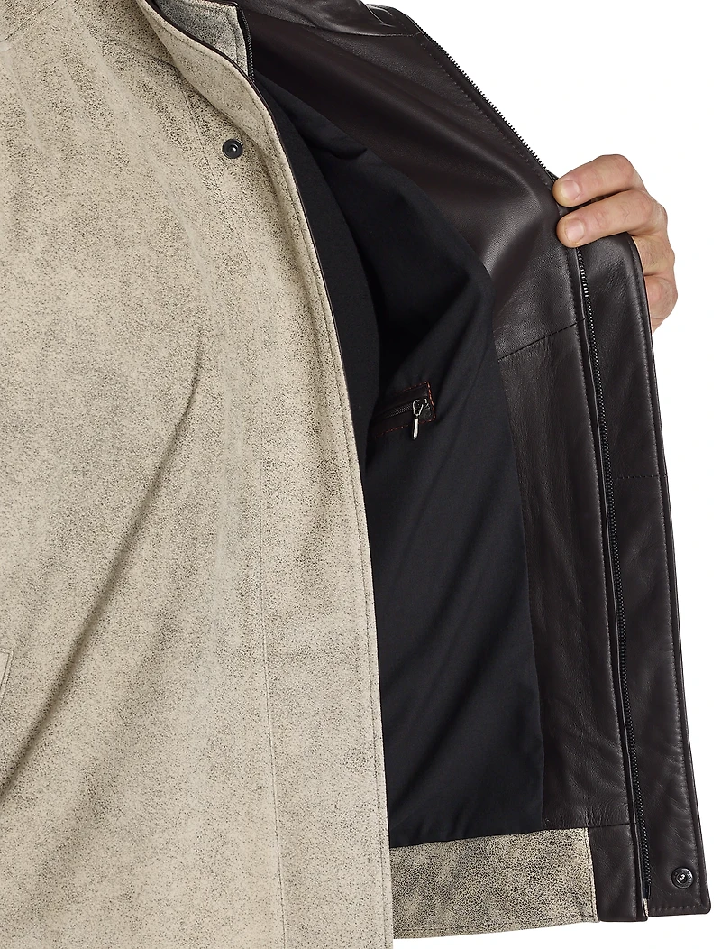 Double-Collar Diego Leather Jacket