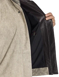 Double-Collar Diego Leather Jacket
