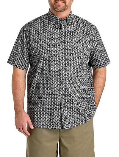 Easy-Care Abstract Print Sport Shirt