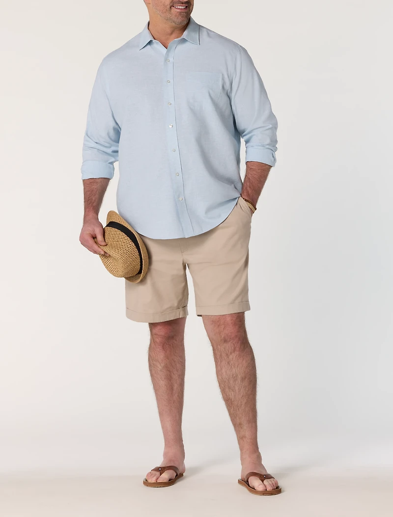 Linen-Blend Tech Sport Shirt