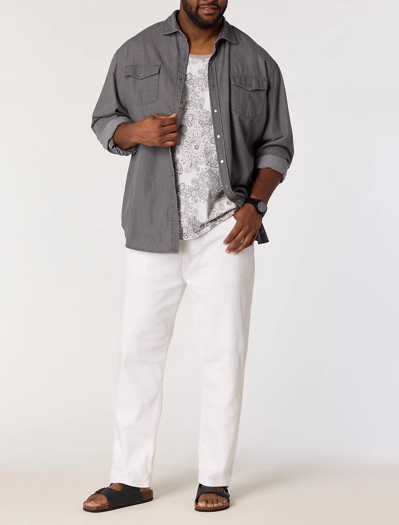 Paisley Print Sleeveless T-Shirt