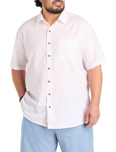 Micro Leaf Seersucker Sport Shirt