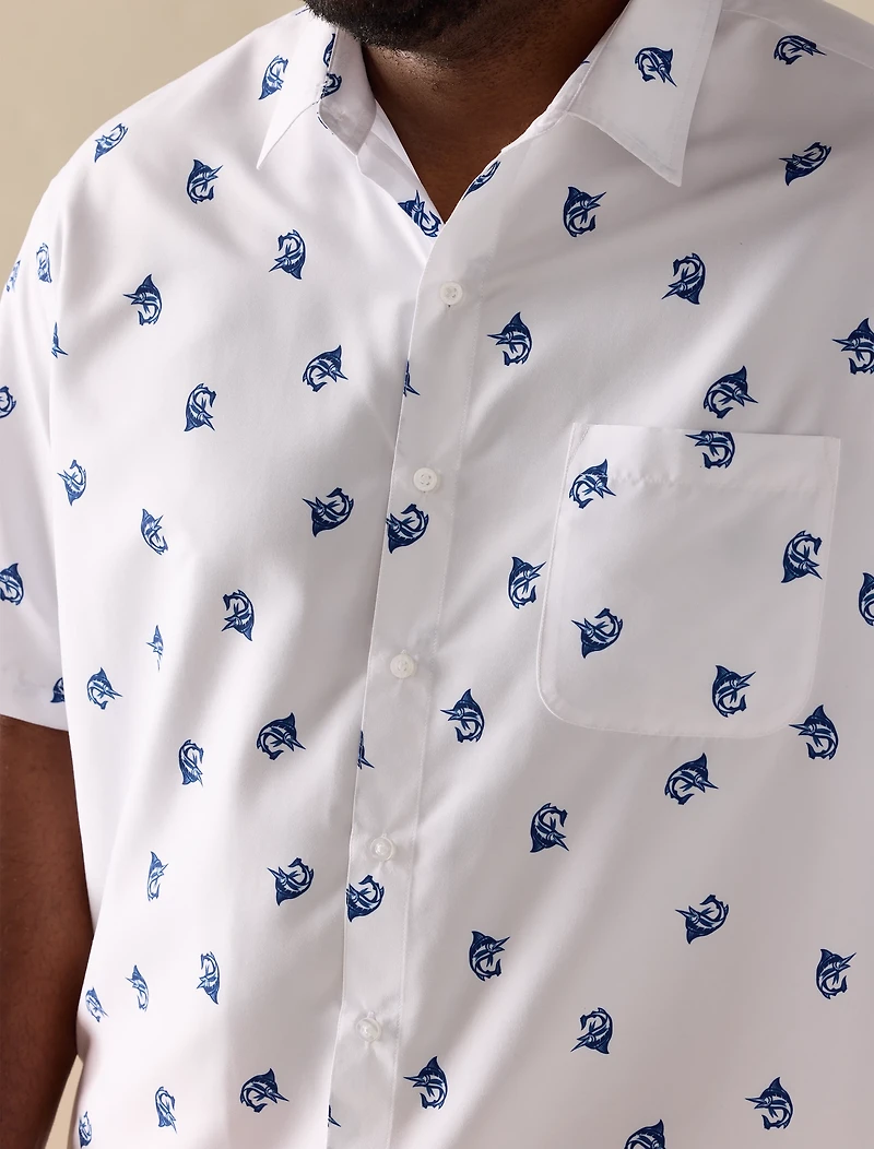 Marlin Print Microfiber Sport Shirt