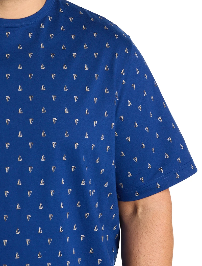 Sailboat Print Moisture-Wicking T-Shirt