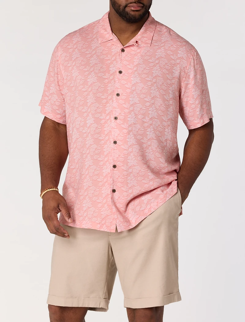 Tonal Dot Floral Sport Shirt