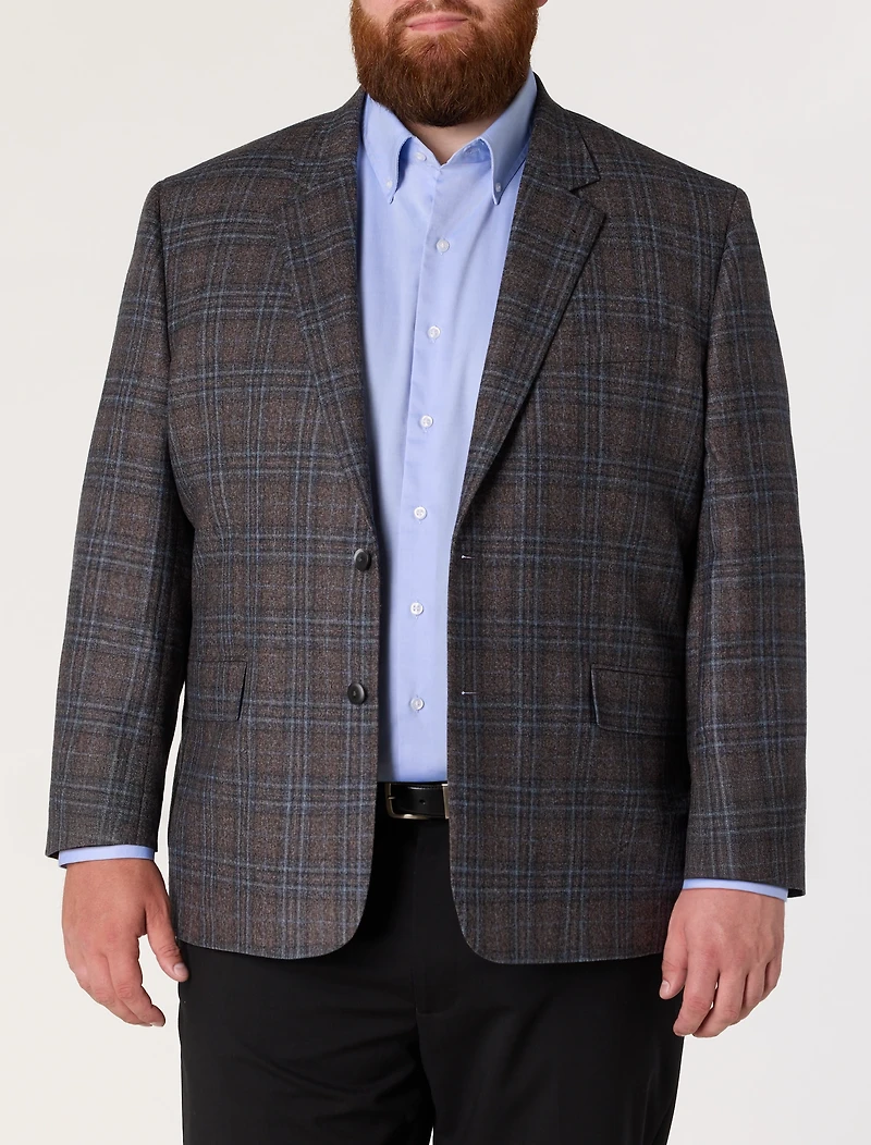 Washed Plaid Sport Coat