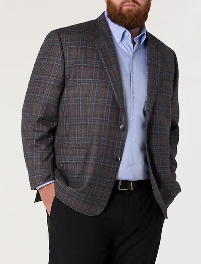Washed Plaid Sport Coat