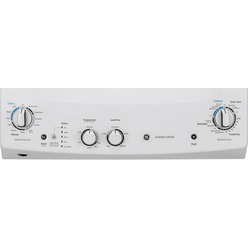 inch White Electric Washer/Dryer Stacked Laundry Center