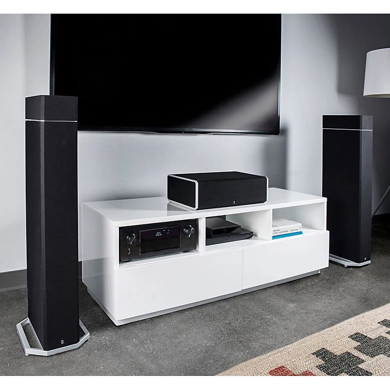 Center Channel Speaker with Integrated 8 inch Bass Radiator OPEN BOX