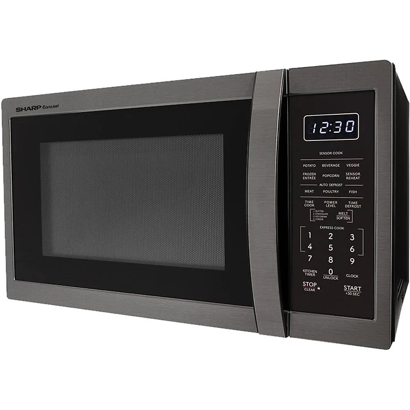 1.4 Cu. Ft. Black Stainless Countertop Microwave