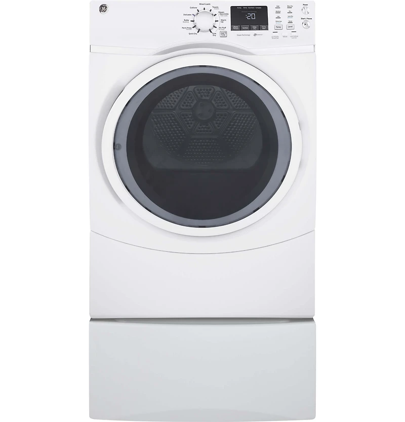 7.5 Cu. Ft. White Electric Dryer with Steam