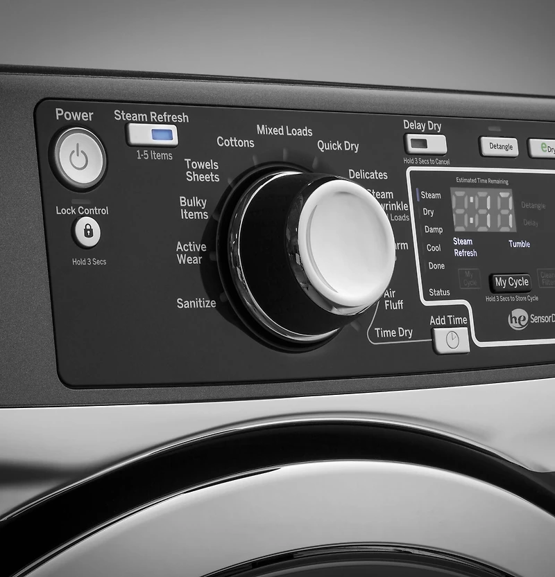 8.3 Cu. Ft. White Electric Dryer with Steam