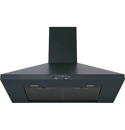 Black Slate 30 inch Wall-Mount Pyramid Chimney Hood