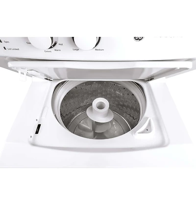 inch White Gas Washer/Dryer Stacked Laundry Center