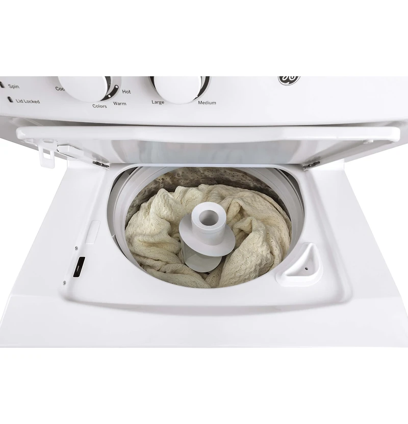 inch White Gas Washer/Dryer Stacked Laundry Center