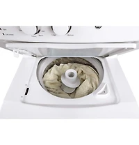 inch White Gas Washer/Dryer Stacked Laundry Center