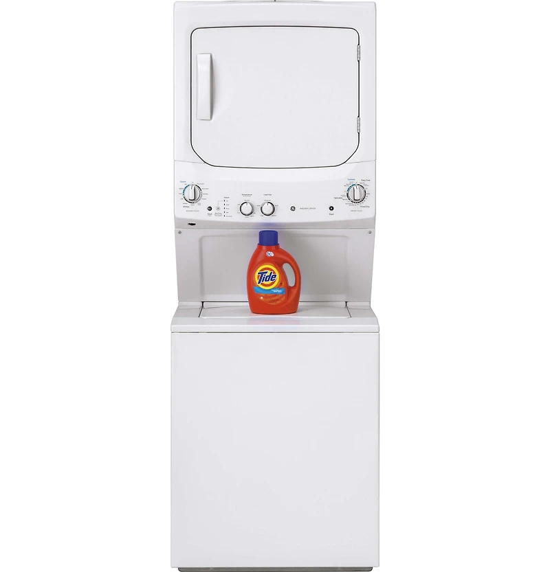 inch White Gas Washer/Dryer Stacked Laundry Center