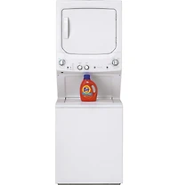 inch White Gas Washer/Dryer Stacked Laundry Center