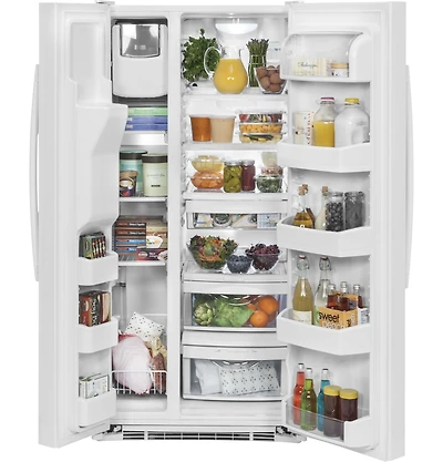 23 Cu. Ft. White Side-by-Side Refrigerator