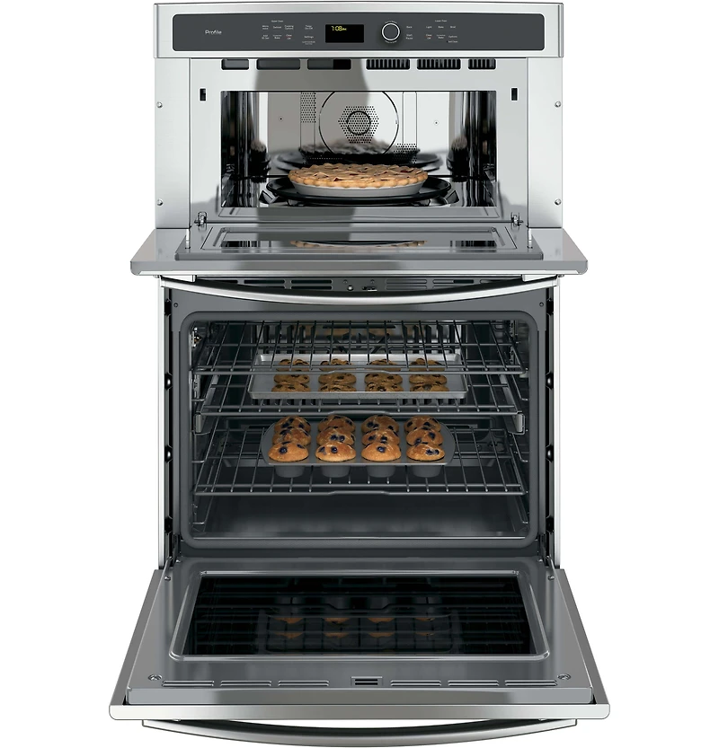 Stainless Steel Profile Series 30 inch Built-In Combination Convection Microwave/Convection Wall Oven