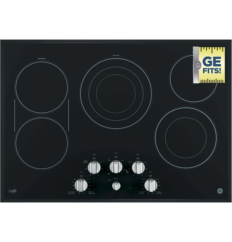 Stainless Cafe 30 inch 5 Burner Electric Cooktop
