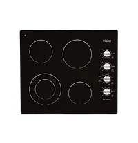 24 inch Black 4 Burner Electric Cooktop