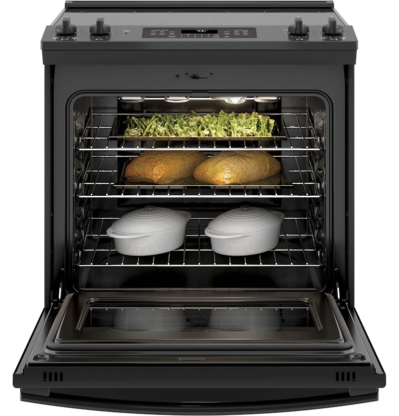 5.3 Cu. Ft. Black Slide-In Electric Convection Range