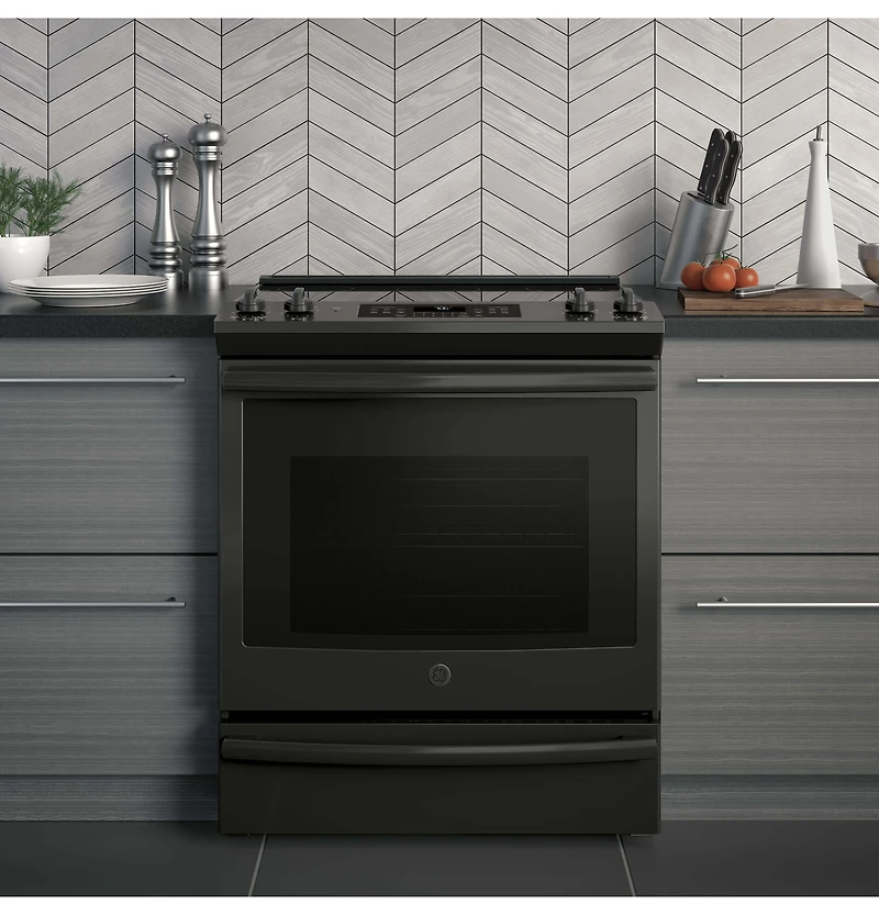 5.3 Cu. Ft. Black Slide-In Electric Convection Range
