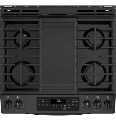 5.3 Cu. Ft. Black Slide-In Front Control Convection Gas Range