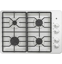 30 inch White 4 Burner Gas Cooktop