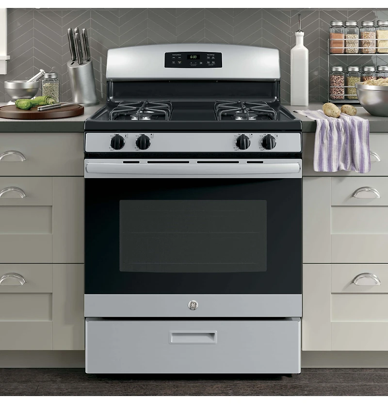 4.8 Cu. Ft. Free-Standing Gas Range - Stainless Steel
