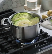 5.6 Cu. Ft. Black Stainless Slide-In Front Control Gas Range