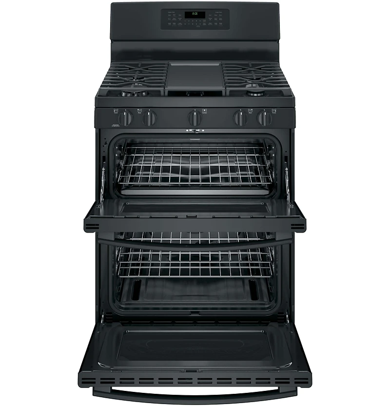 6.8 Cu. Ft. Black Free-Standing Gas Double Oven Convection Range