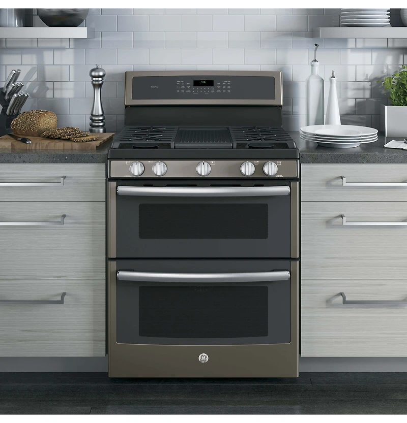 6.8 Cu. Ft. Slate Free-Standing Gas Double Oven Convection Range