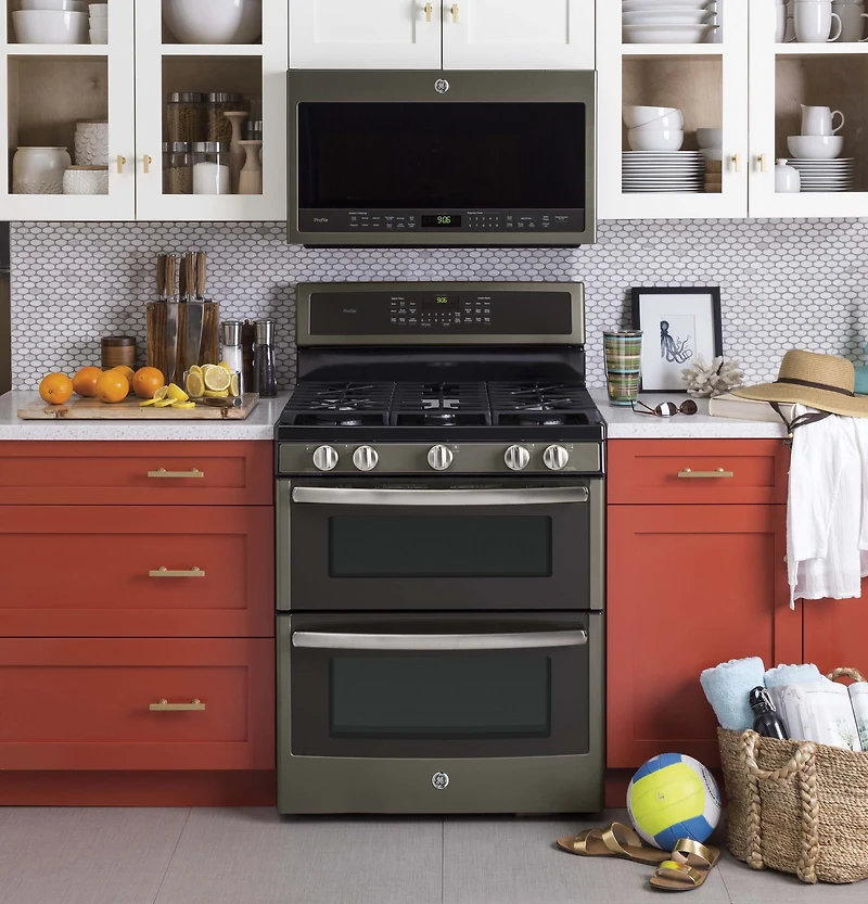 6.8 Cu. Ft. Slate Free-Standing Gas Double Oven Convection Range