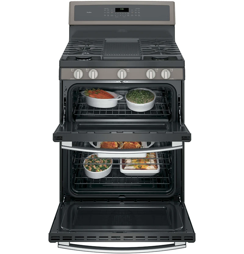 6.8 Cu. Ft. Slate Free-Standing Gas Double Oven Convection Range
