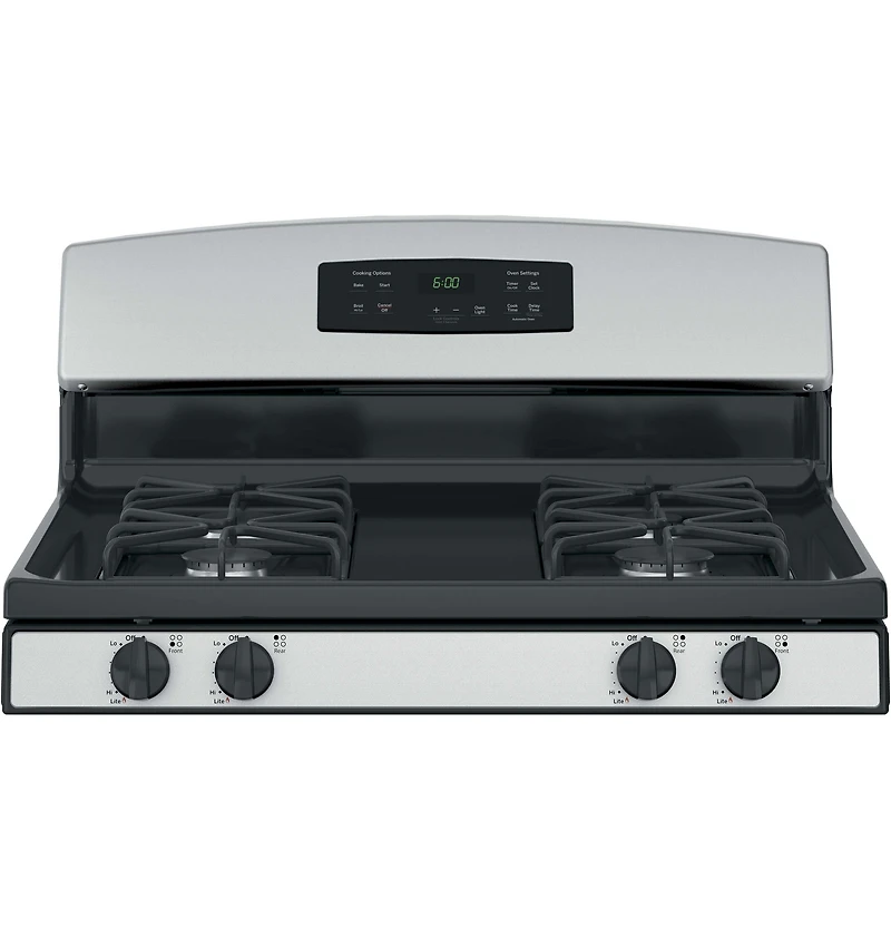 4.8 Cu. Ft. Silver Free-Standing Gas Range