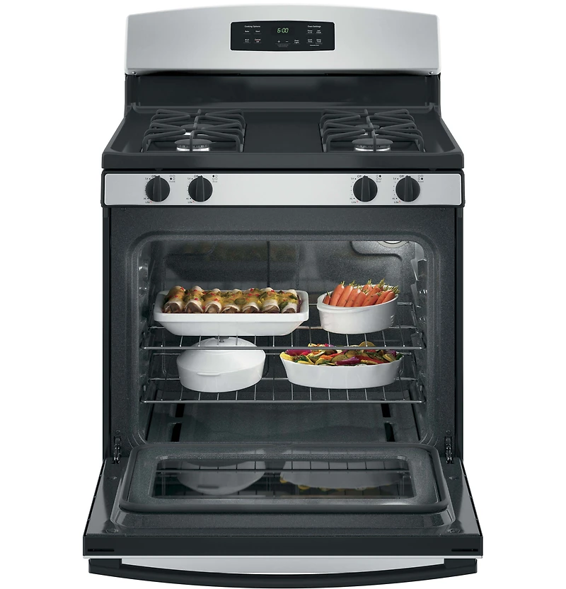 4.8 Cu. Ft. Silver Free-Standing Gas Range