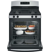 4.8 Cu. Ft. Silver Free-Standing Gas Range