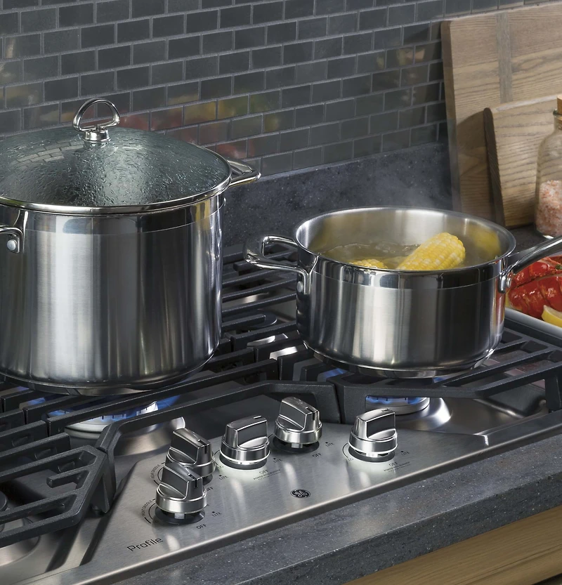 Profile 30 inch Stainless 5 Burner Gas Cooktop
