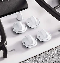 White Profile Series 30 inch Built-In Gas Downdraft Cooktop