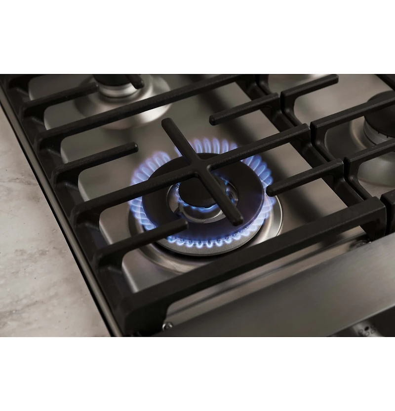 Stainless Steel Café Series 30 inch Slide-In Front Control Dual-Fuel Range with Warming Drawer