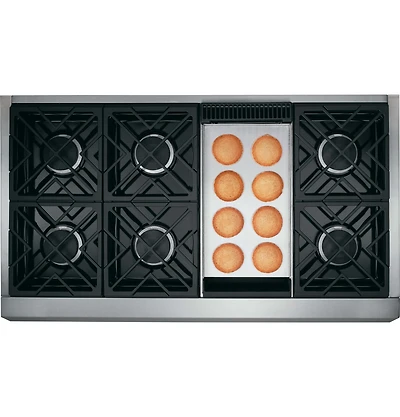Café 48 inch Stainless Dual-Fuel 6 Burner Professional Range