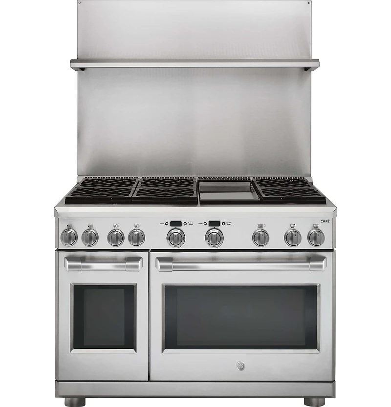 Café 48 inch Stainless Dual-Fuel 6 Burner Professional Range